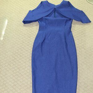 Vintage 90s Anthropologie Vesper Size 6 Royal Blue Stretch Dress
